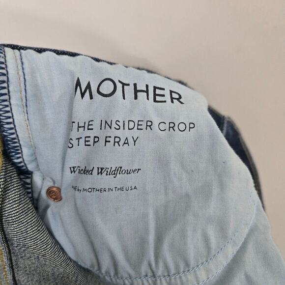 MOTHER The Insider Crop Step Fray Size 28 Wicked Wildflower Dark Wash Bootcut - Picture 12 of 13